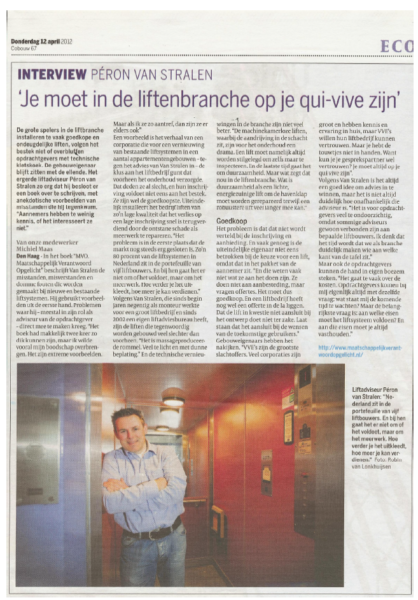 Interview met Péron van Stralen in Cobouw, 12-02-2012